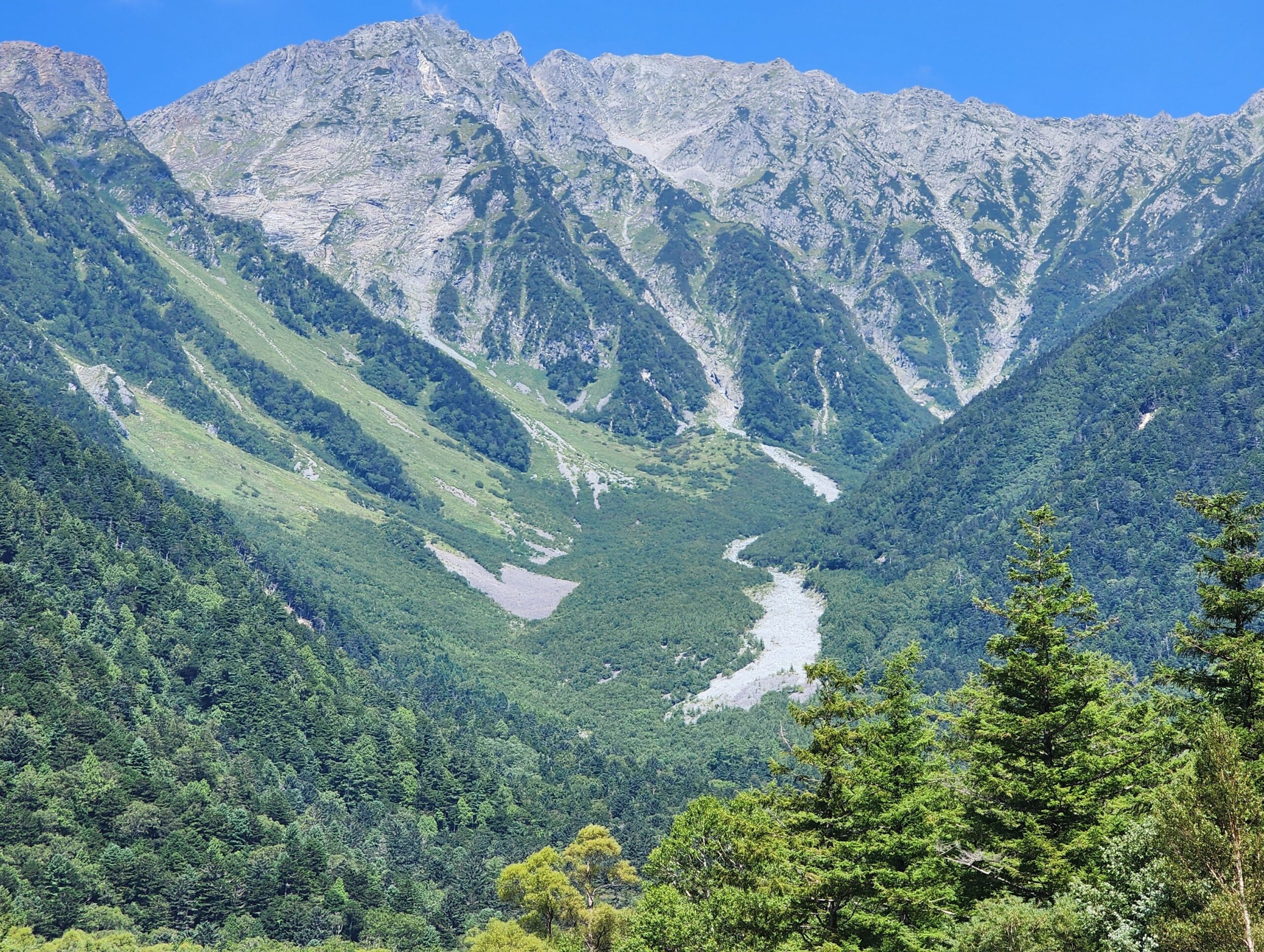 THE PARKLODGE上高地から徒歩1分で眺められる夏の穂高連峰