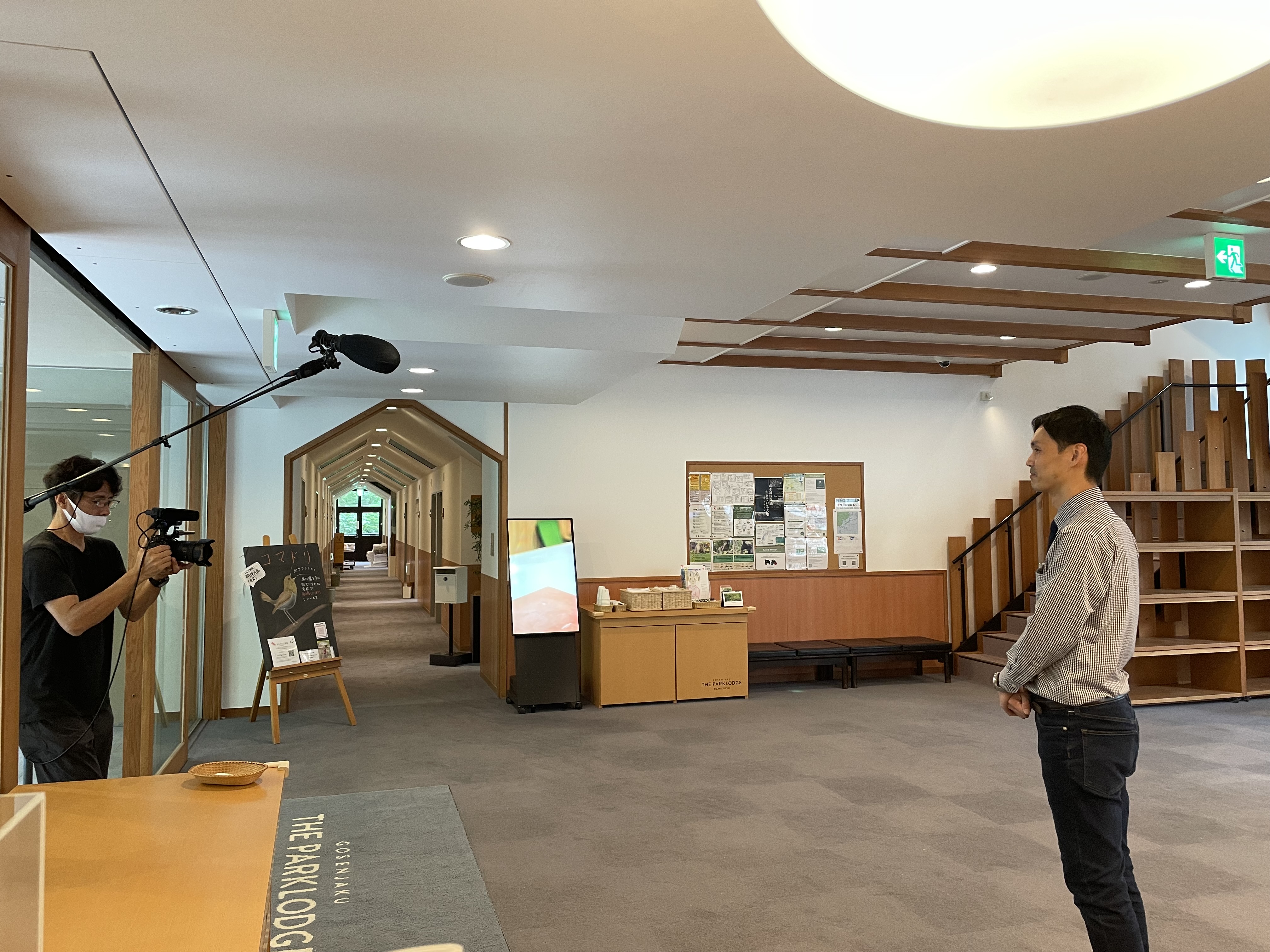テレビの撮影がTHE PARKLODGE上高地ロビーを始まりにスタートしました。