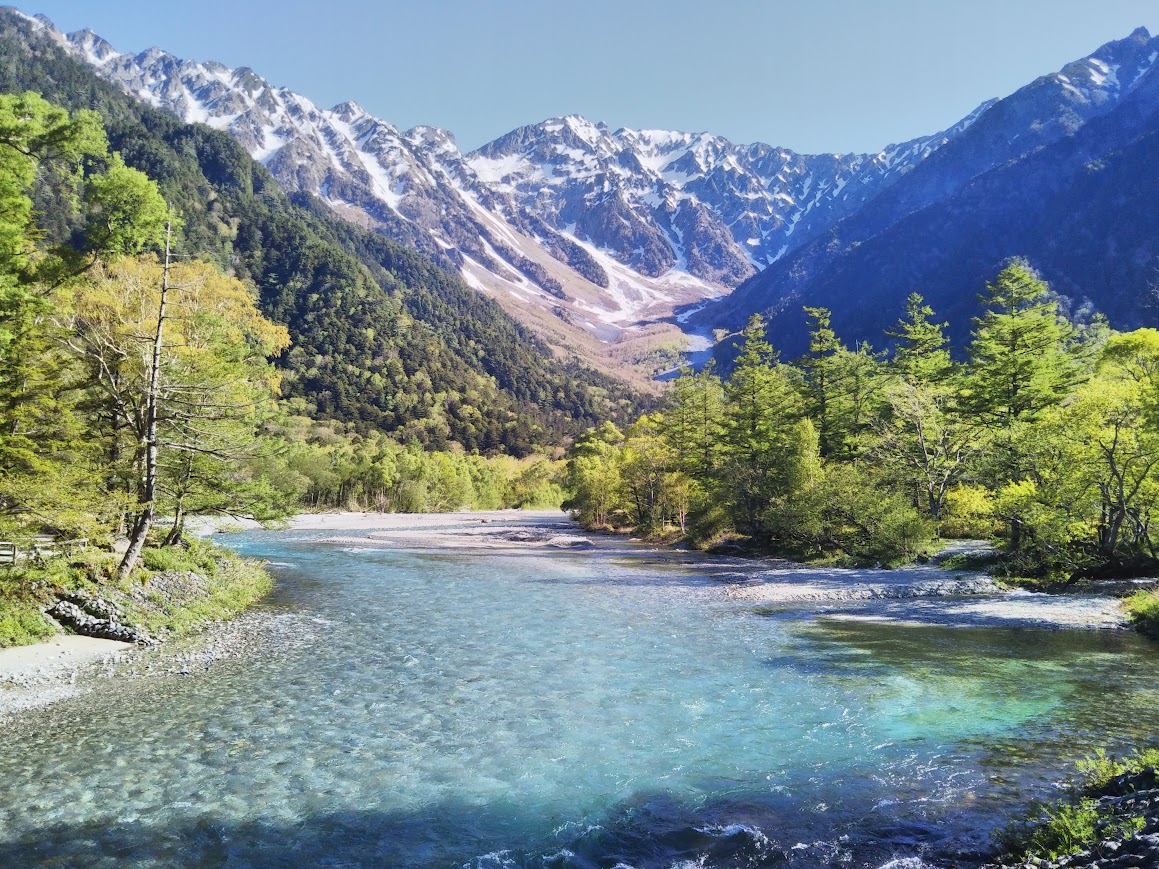 穂高連峰 梓川