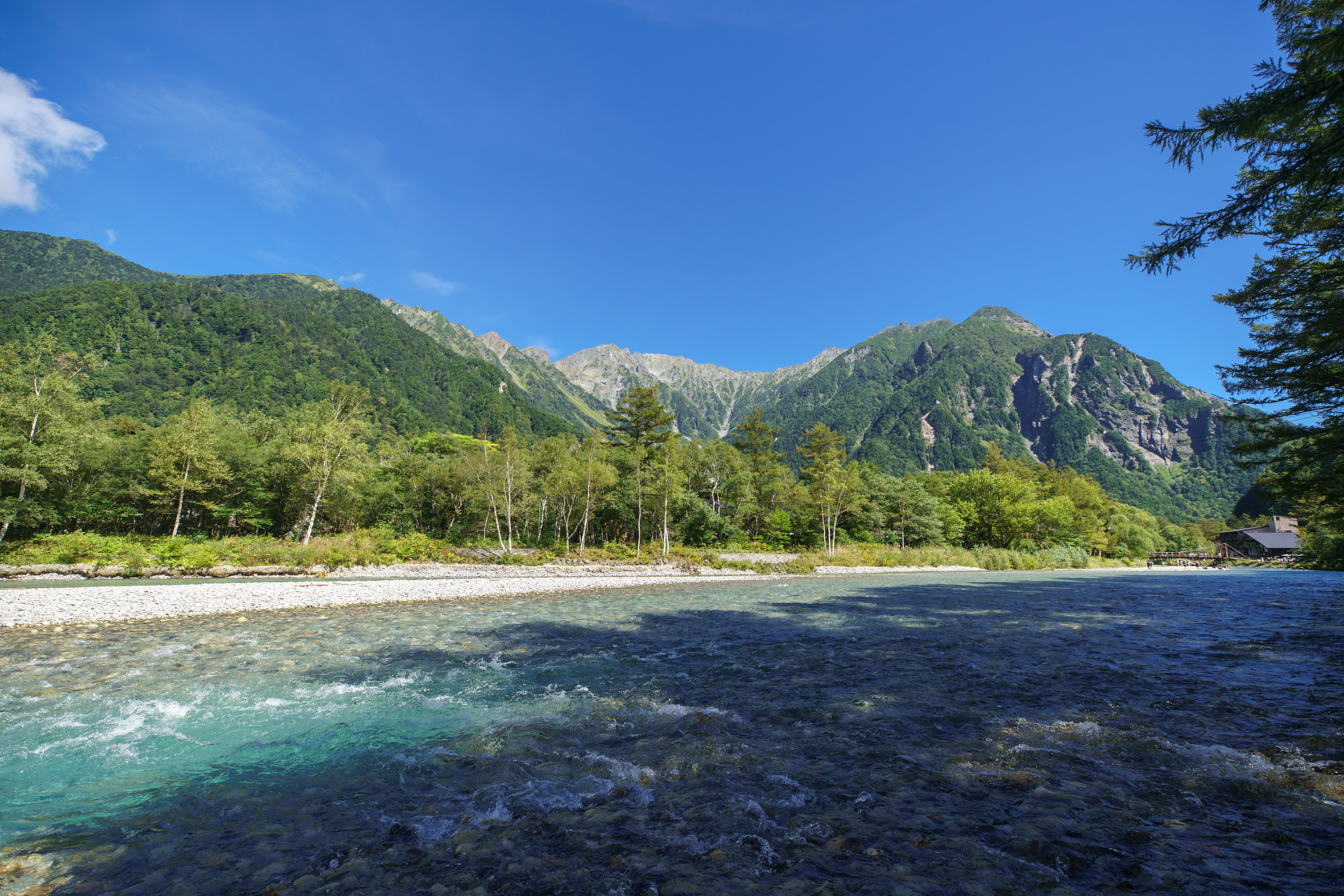 上高地 梓川 穂高連峰 初秋